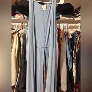 Women's Blue Sleeveless Cardigan